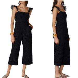 NEW J.Crew Black Kasana Eyelet Jumpsuit Romper Size 8